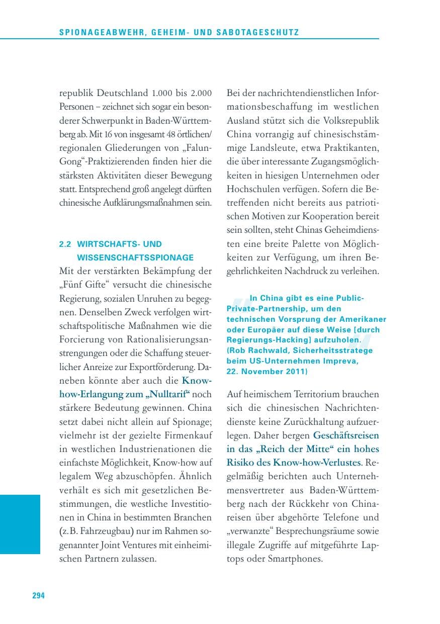 Seite 295 des Verfassungsschutzbericht 2011 Baden-Württemberg