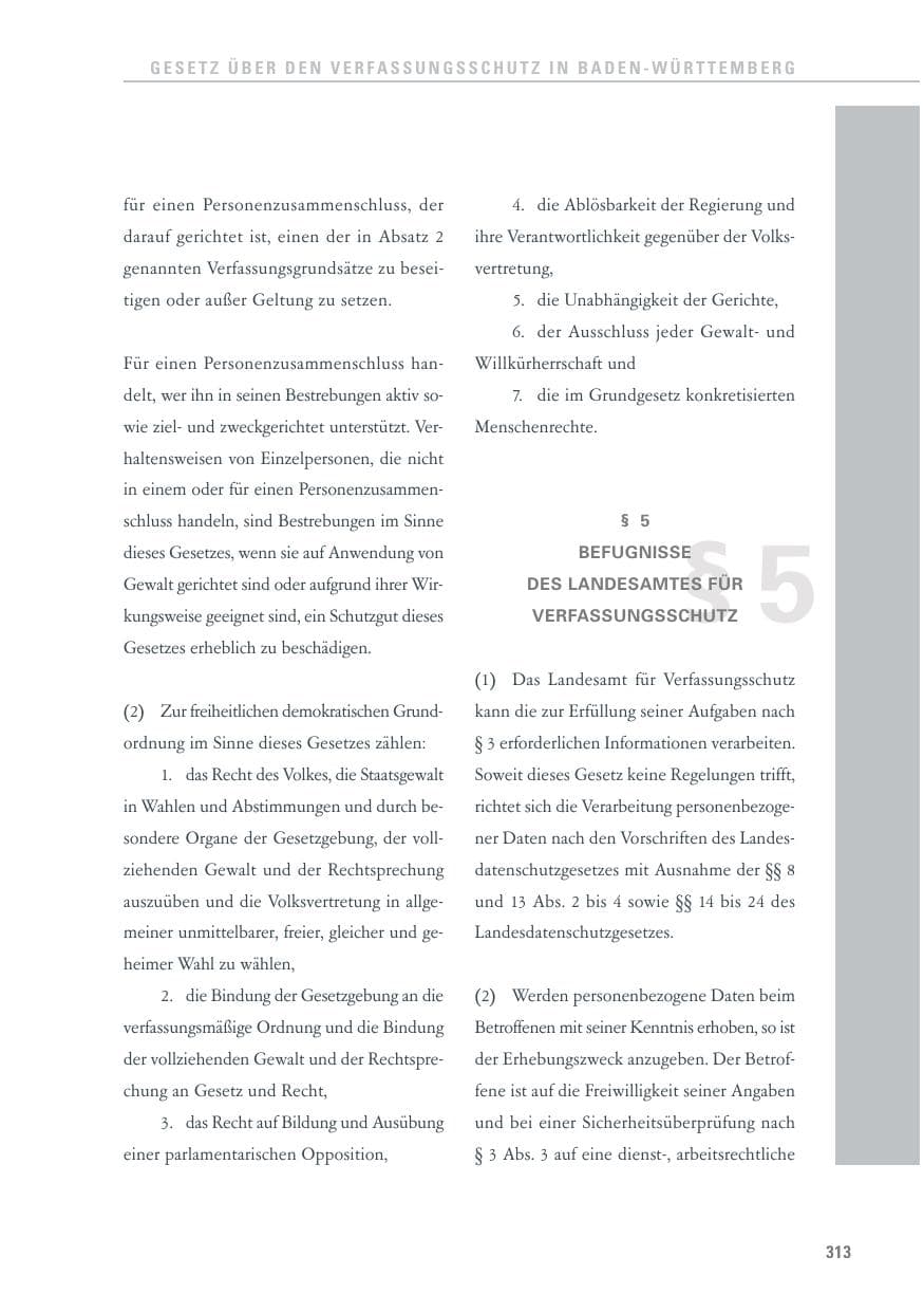 Seite 314 des Verfassungsschutzbericht 2011 Baden-Württemberg