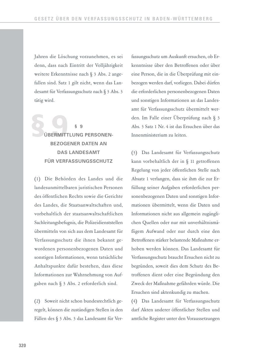 Seite 321 des Verfassungsschutzbericht 2011 Baden-Württemberg