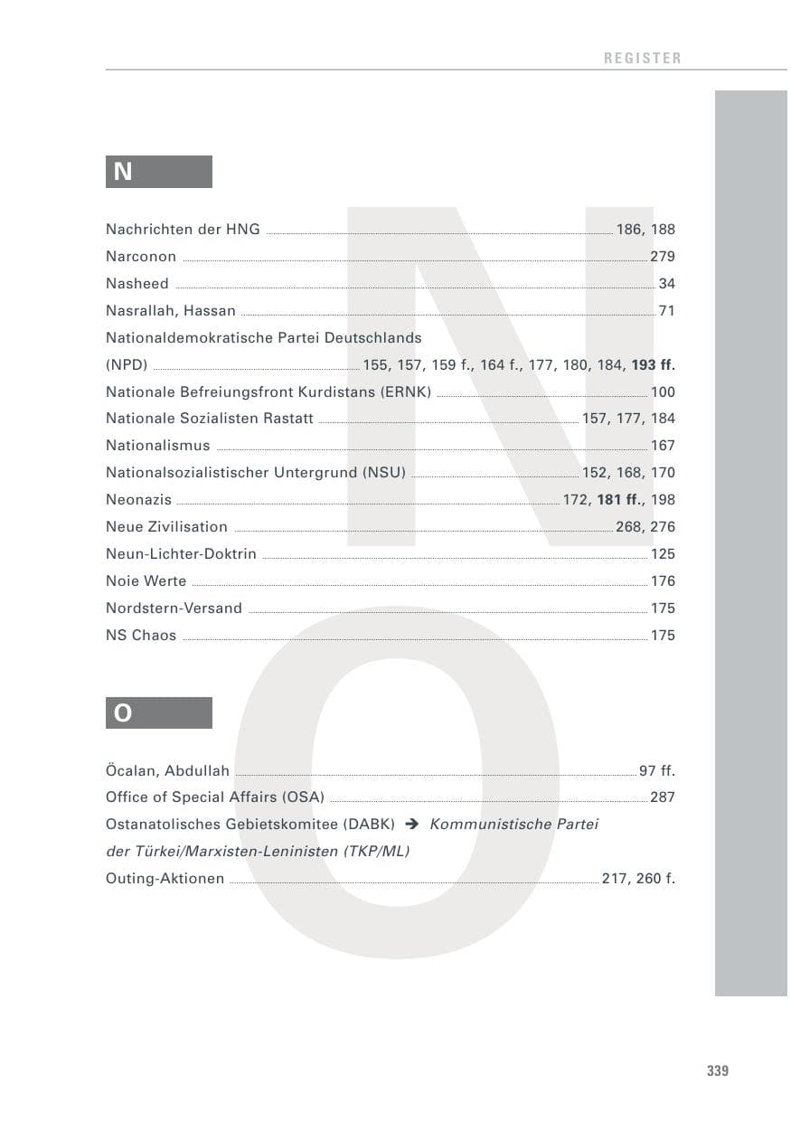 Seite 340 des Verfassungsschutzbericht 2011 Baden-Württemberg