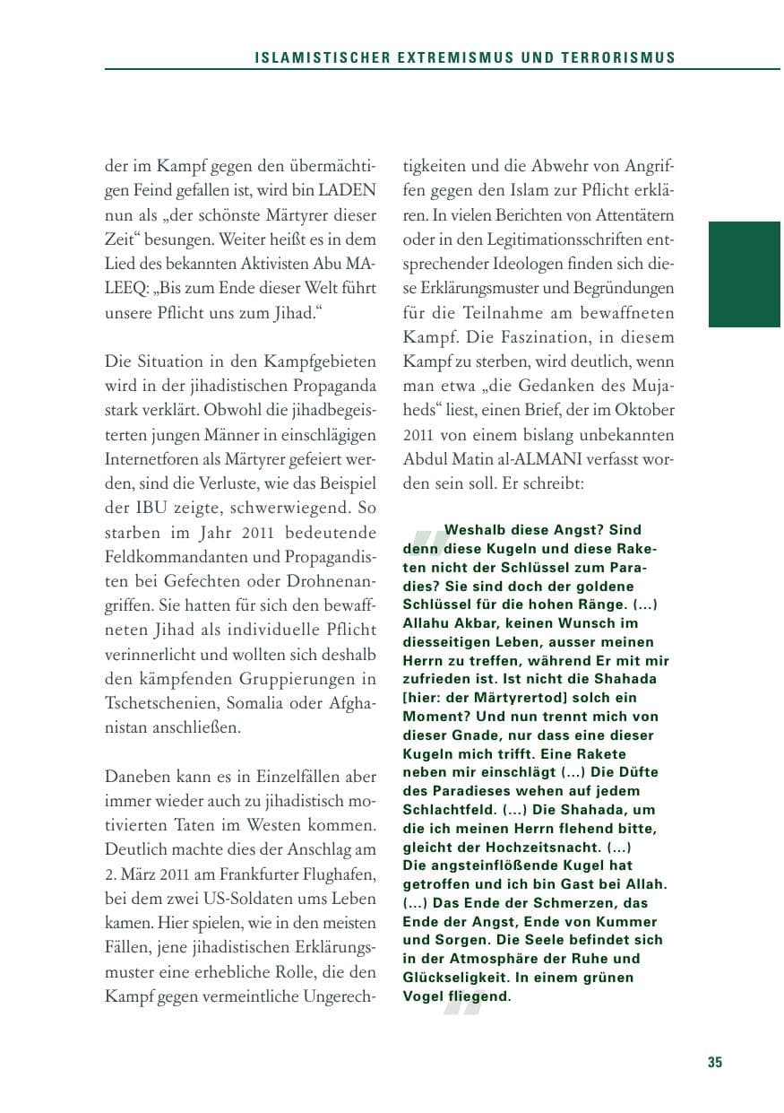 Seite 36 des Verfassungsschutzbericht 2011 Baden-Württemberg