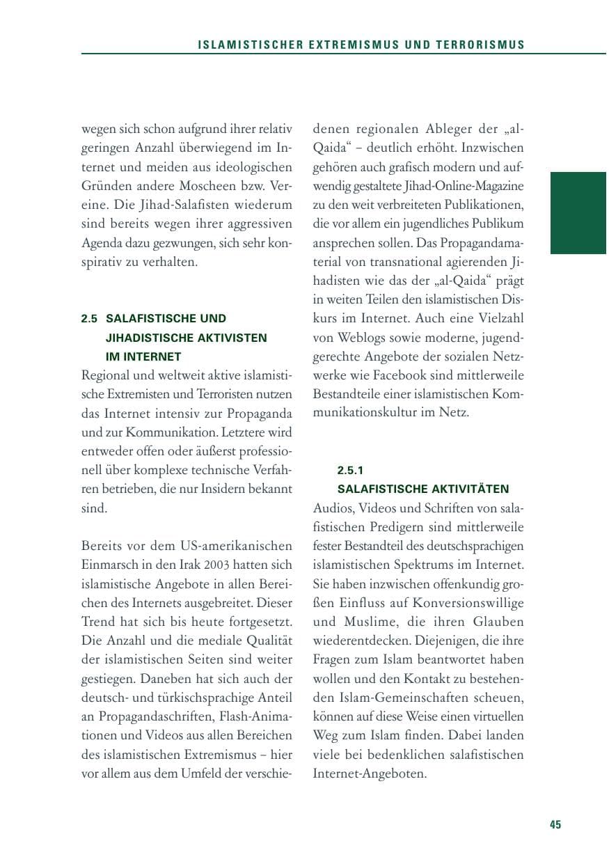 Seite 46 des Verfassungsschutzbericht 2011 Baden-Württemberg