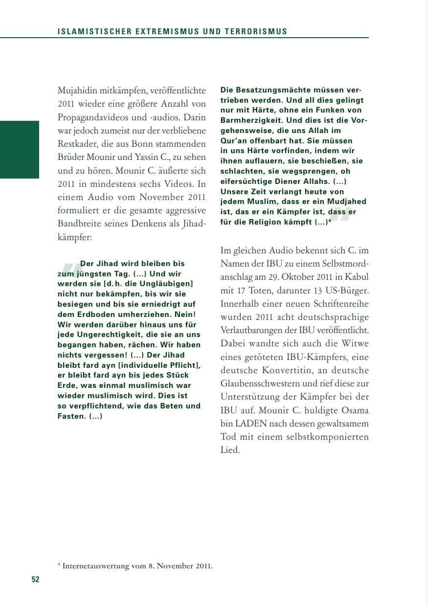 Seite 53 des Verfassungsschutzbericht 2011 Baden-Württemberg