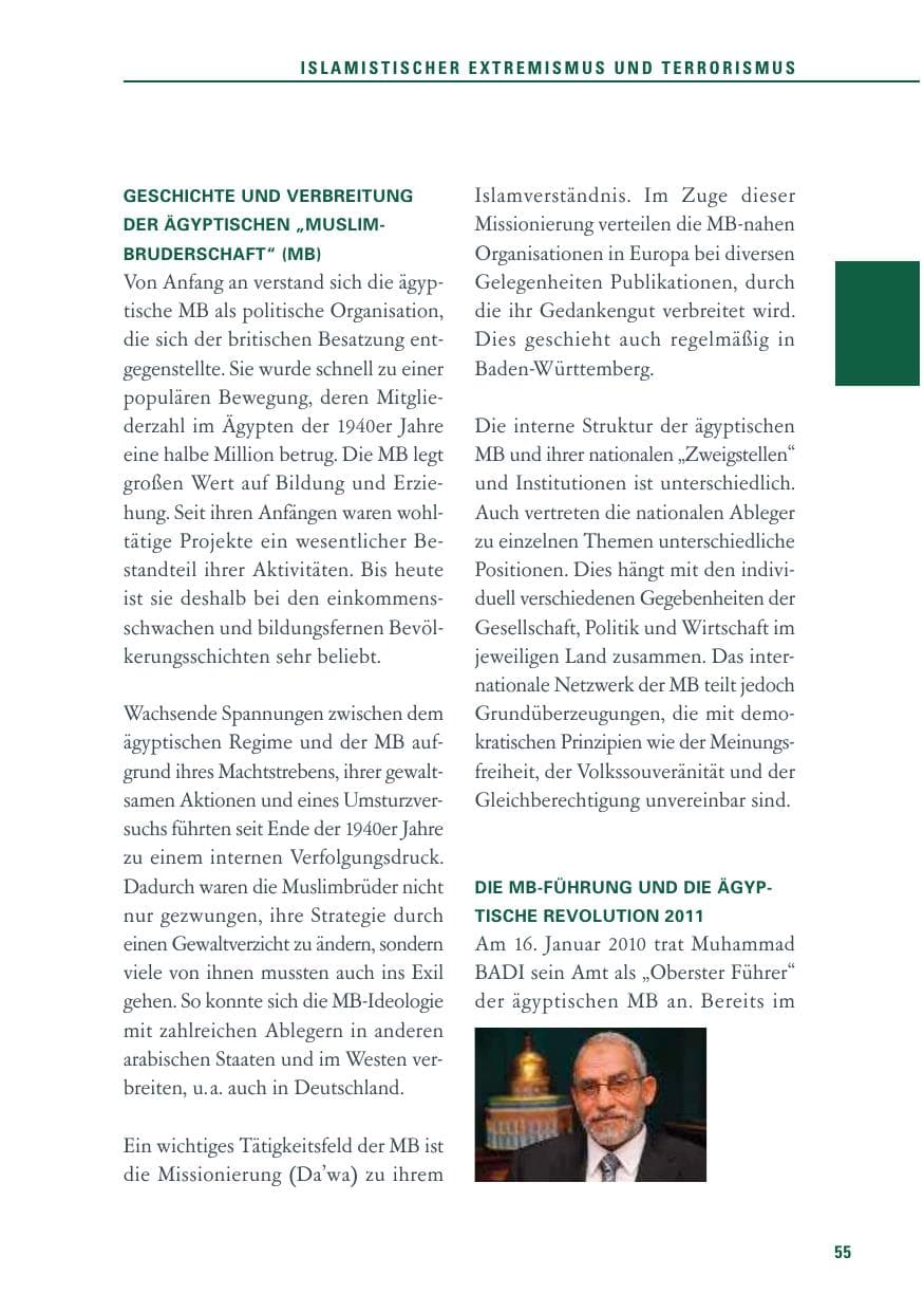 Seite 56 des Verfassungsschutzbericht 2011 Baden-Württemberg