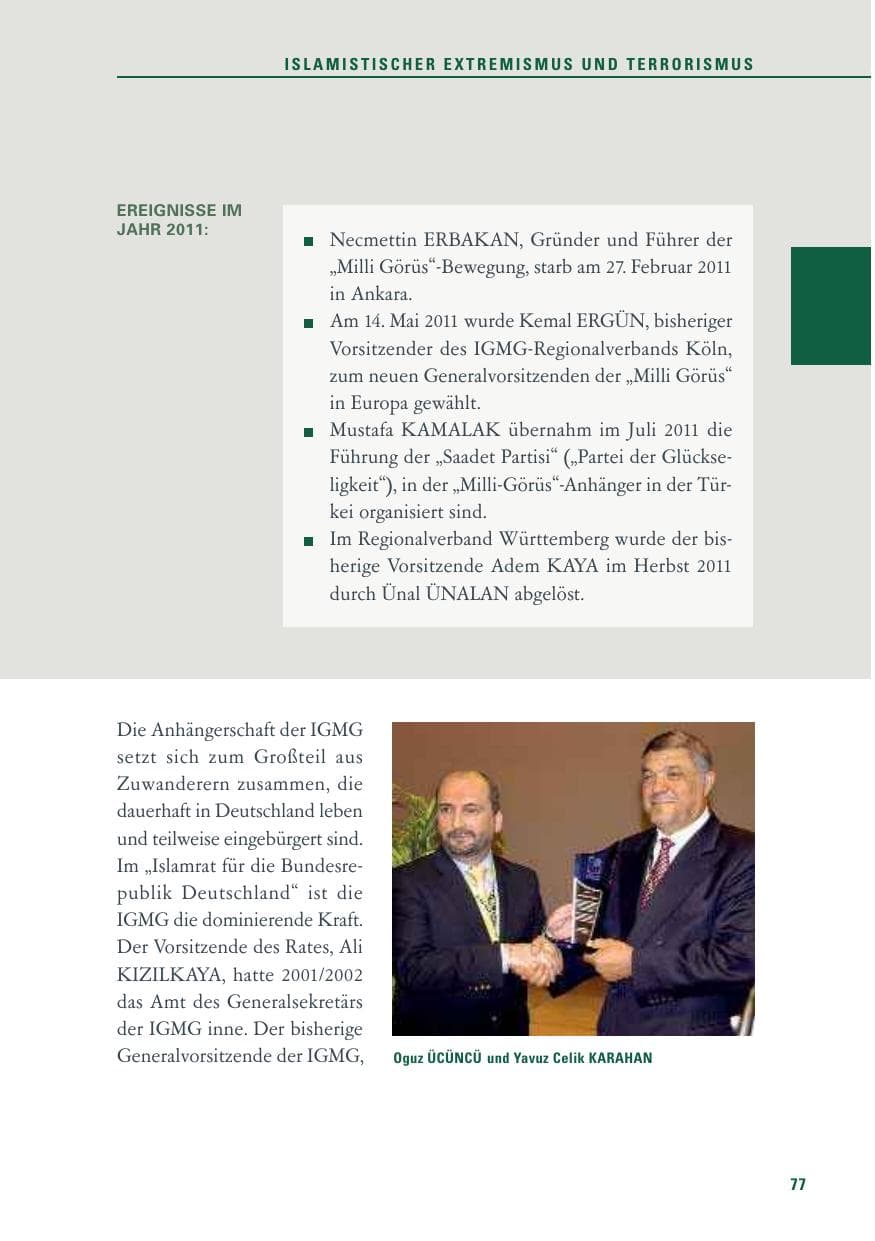 Seite 78 des Verfassungsschutzbericht 2011 Baden-Württemberg