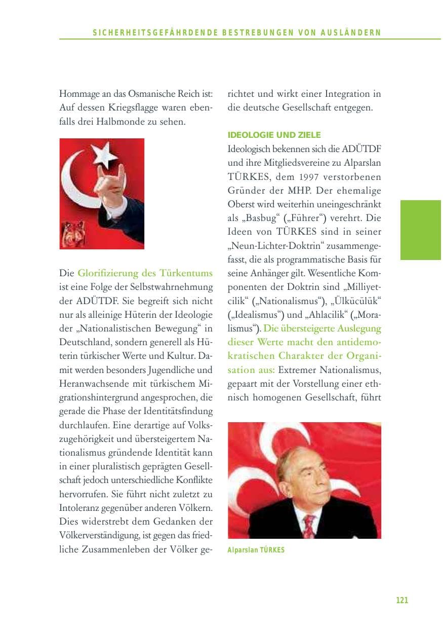 Seite 121 des Verfassungsschutzbericht 2012 Baden-Württemberg