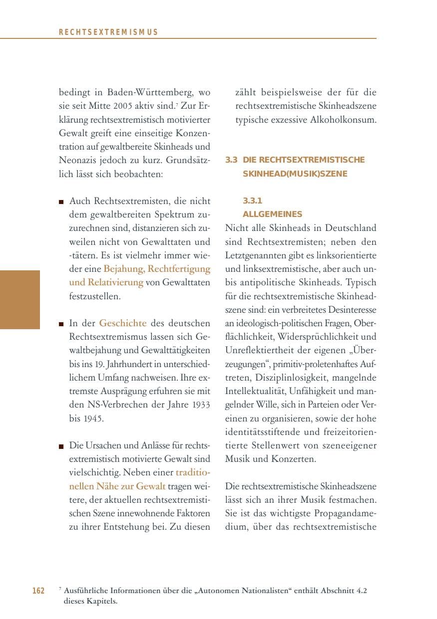 Seite 162 des Verfassungsschutzbericht 2012 Baden-Württemberg
