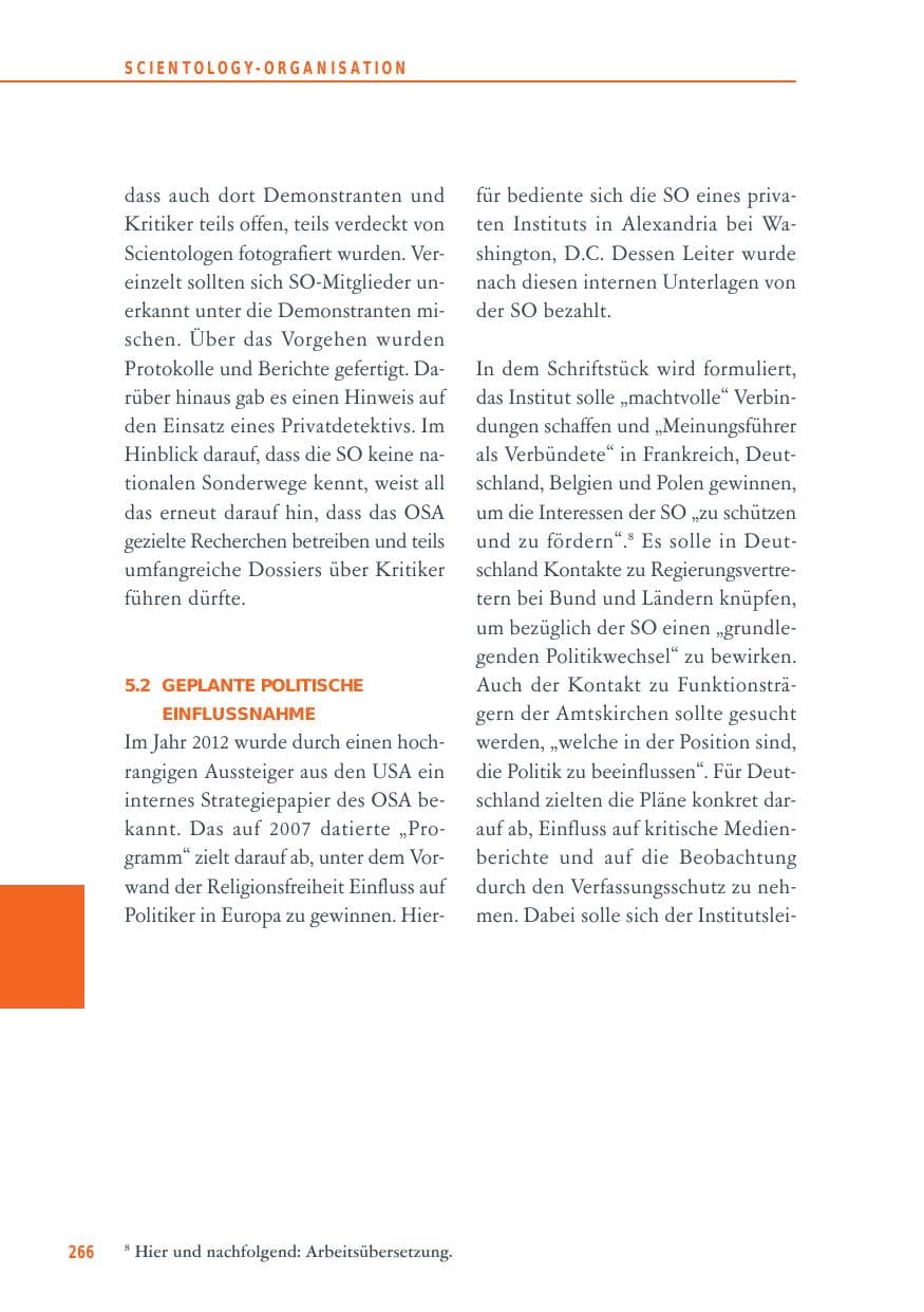 Seite 266 des Verfassungsschutzbericht 2012 Baden-Württemberg
