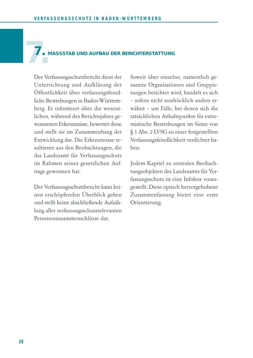 Seite 28 des Verfassungsschutzbericht 2012 Baden-Württemberg
