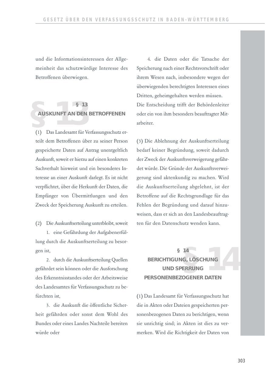 Seite 303 des Verfassungsschutzbericht 2012 Baden-Württemberg