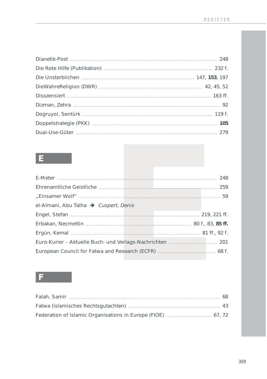 Seite 309 des Verfassungsschutzbericht 2012 Baden-Württemberg