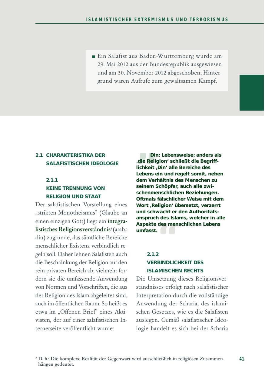 Seite 41 des Verfassungsschutzbericht 2012 Baden-Württemberg