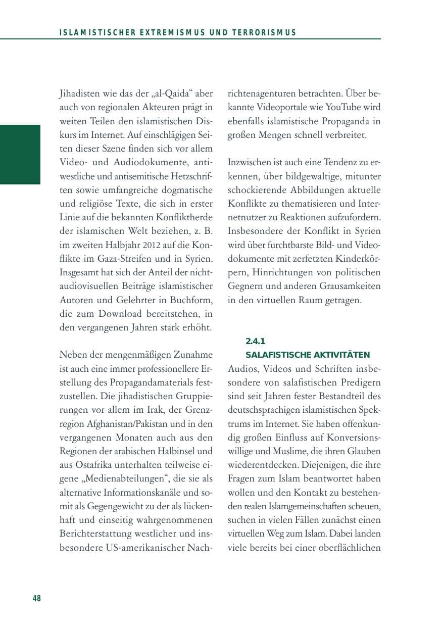 Seite 48 des Verfassungsschutzbericht 2012 Baden-Württemberg