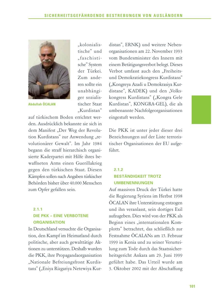 Seite 101 des Verfassungsschutzbericht 2013 Baden-Württemberg