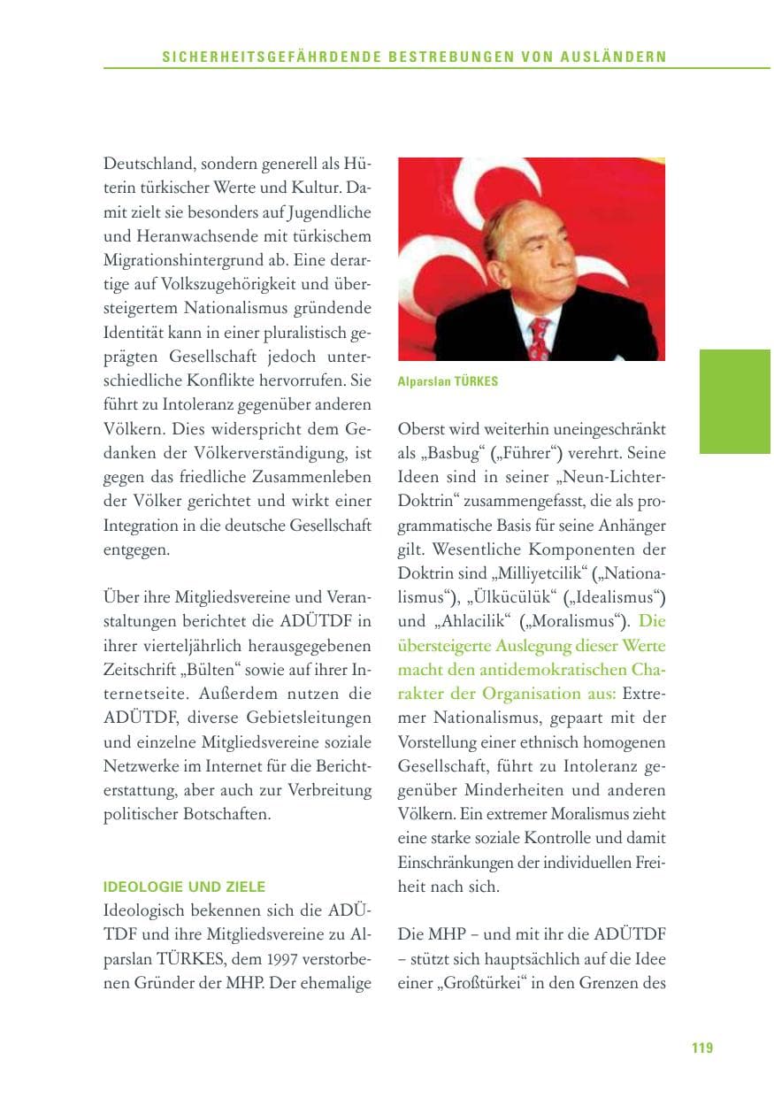 Seite 119 des Verfassungsschutzbericht 2013 Baden-Württemberg