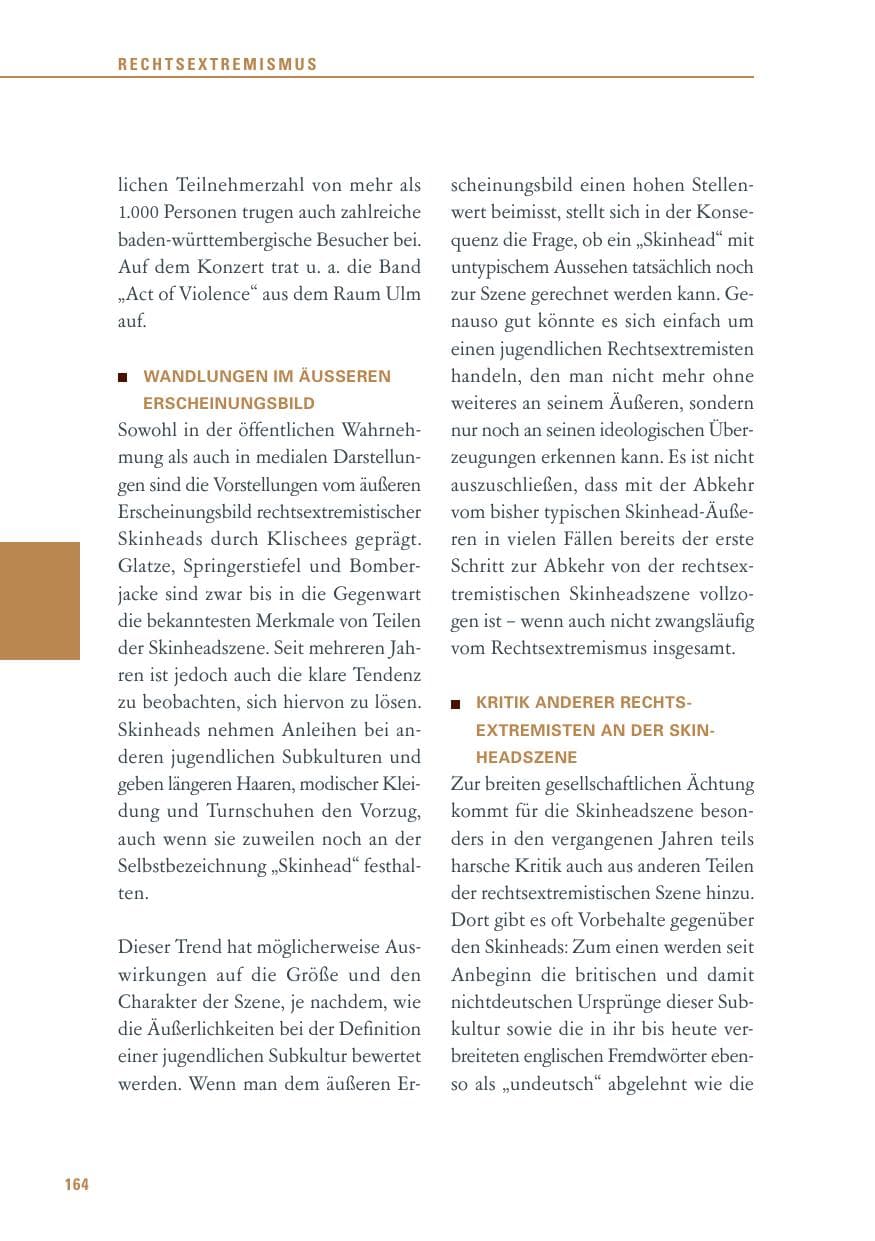 Seite 164 des Verfassungsschutzbericht 2013 Baden-Württemberg