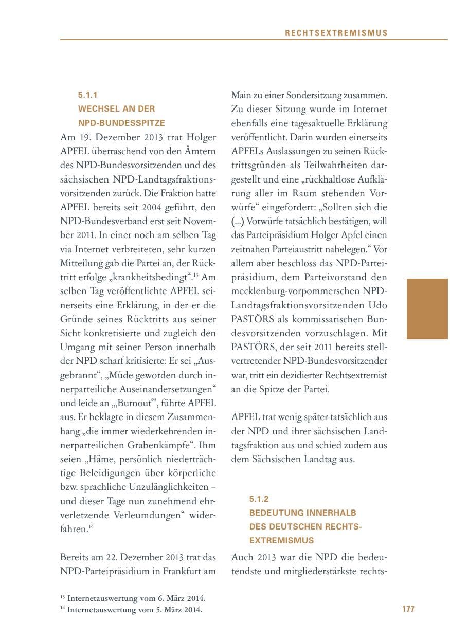 Seite 177 des Verfassungsschutzbericht 2013 Baden-Württemberg
