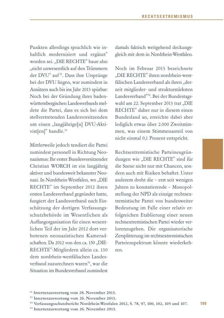 Seite 199 des Verfassungsschutzbericht 2013 Baden-Württemberg