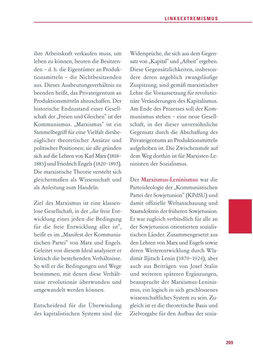 Seite 209 des Verfassungsschutzbericht 2013 Baden-Württemberg