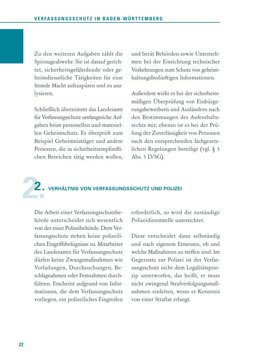 Seite 22 des Verfassungsschutzbericht 2013 Baden-Württemberg