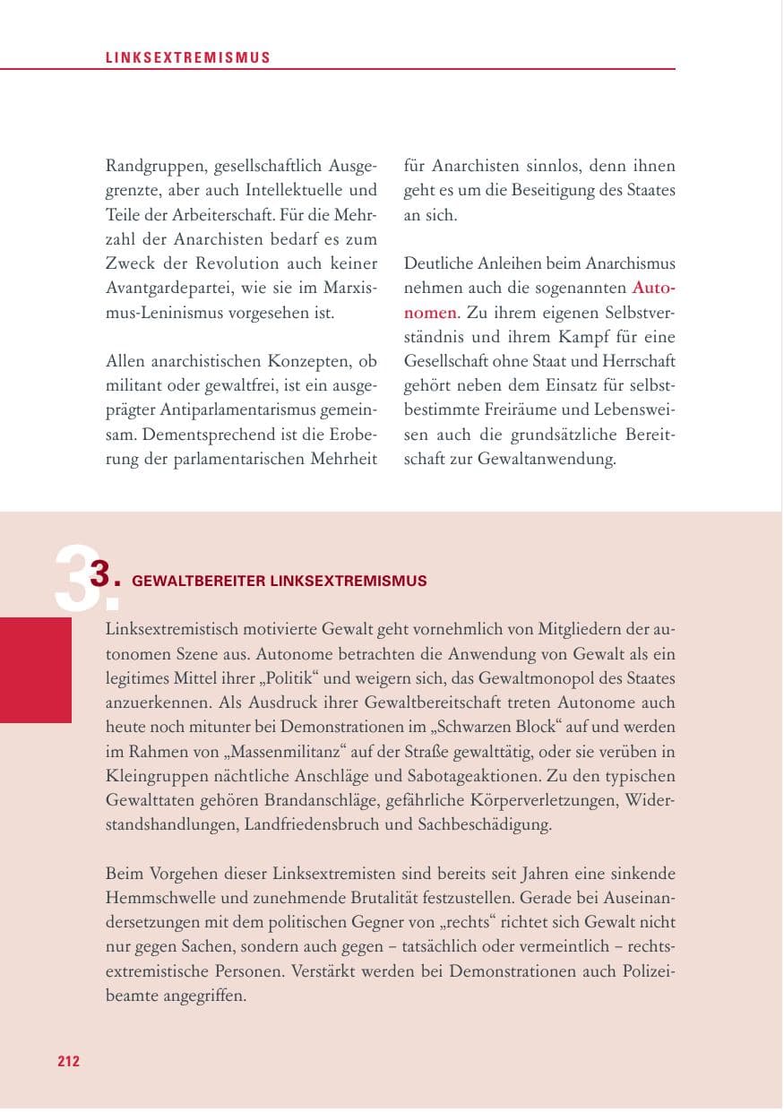Seite 212 des Verfassungsschutzbericht 2013 Baden-Württemberg