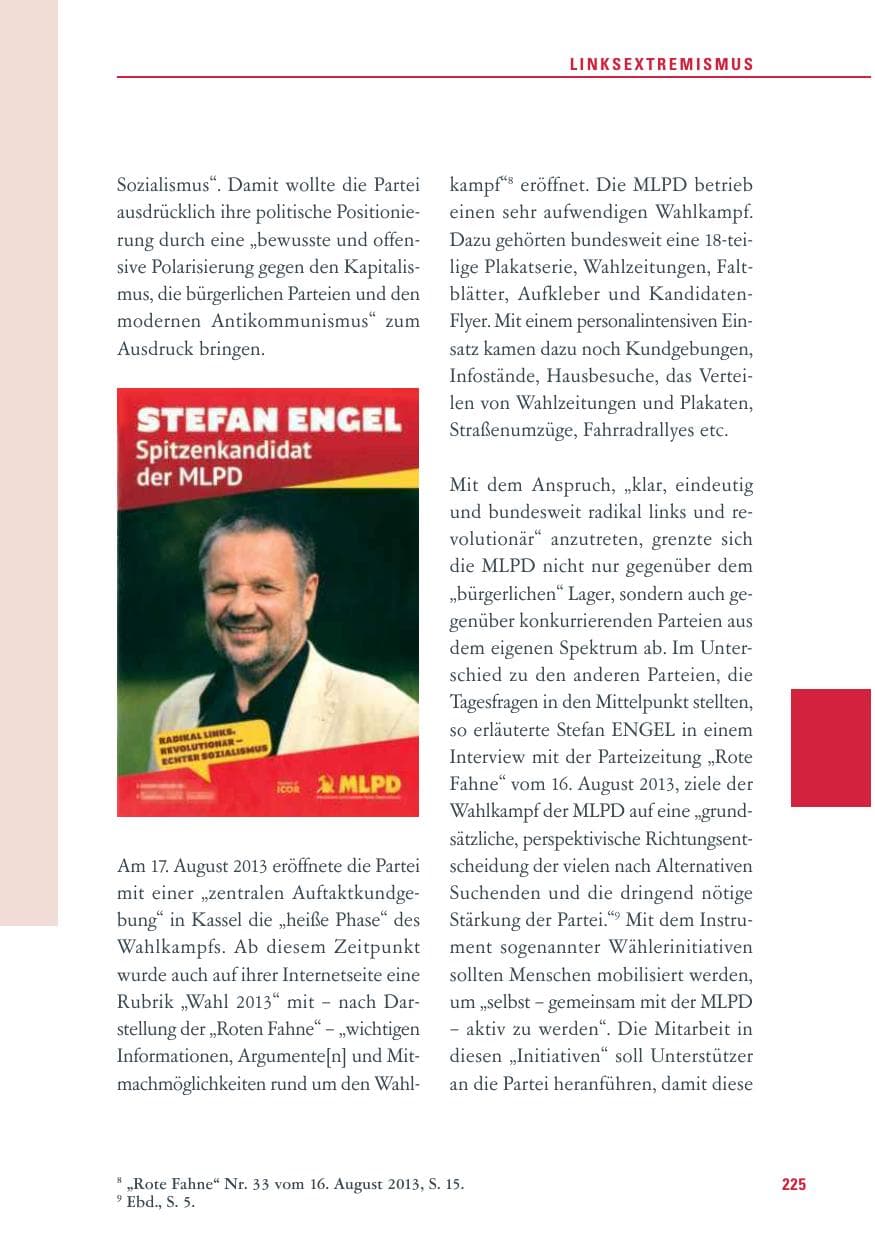 Seite 225 des Verfassungsschutzbericht 2013 Baden-Württemberg