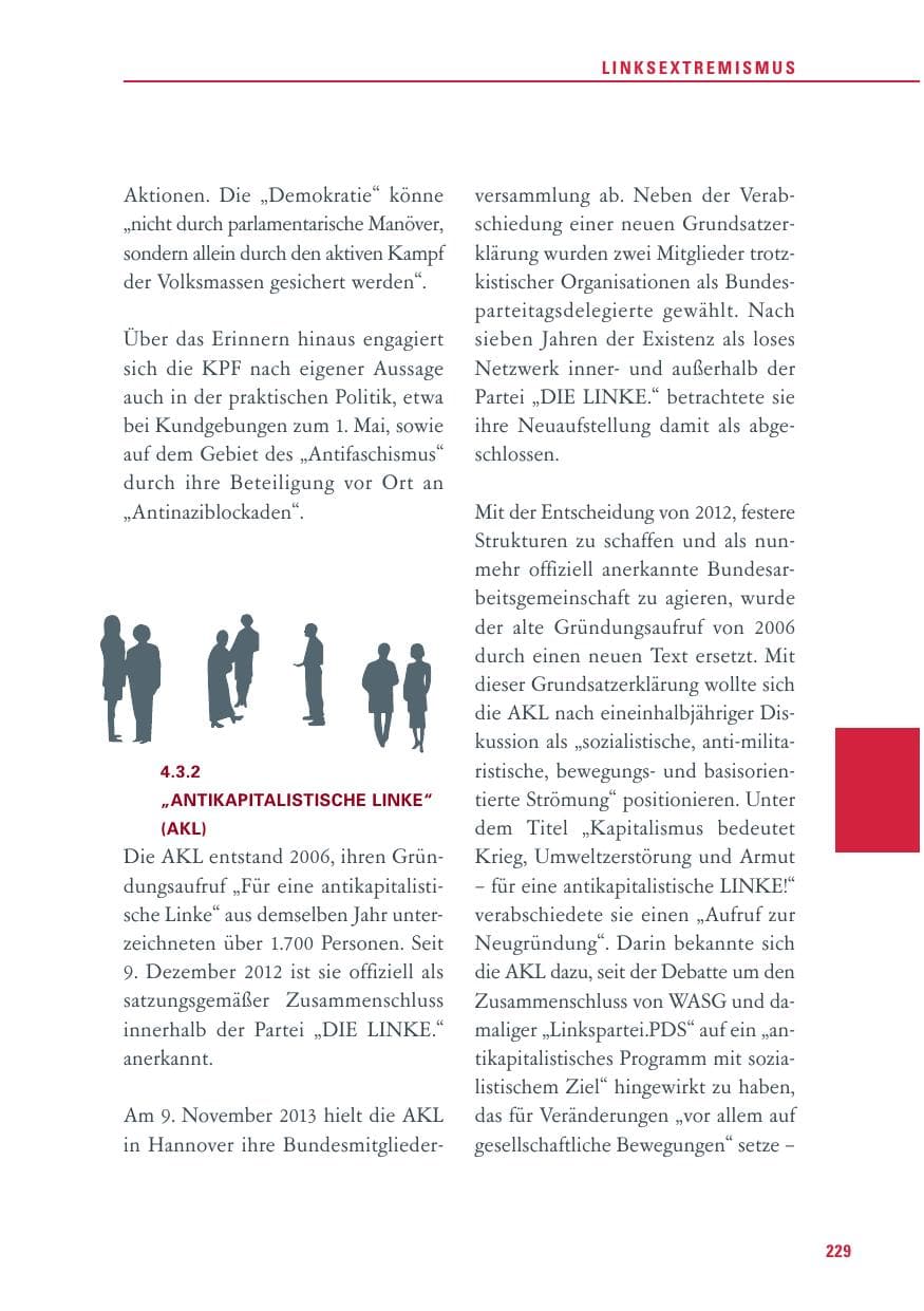 Seite 229 des Verfassungsschutzbericht 2013 Baden-Württemberg