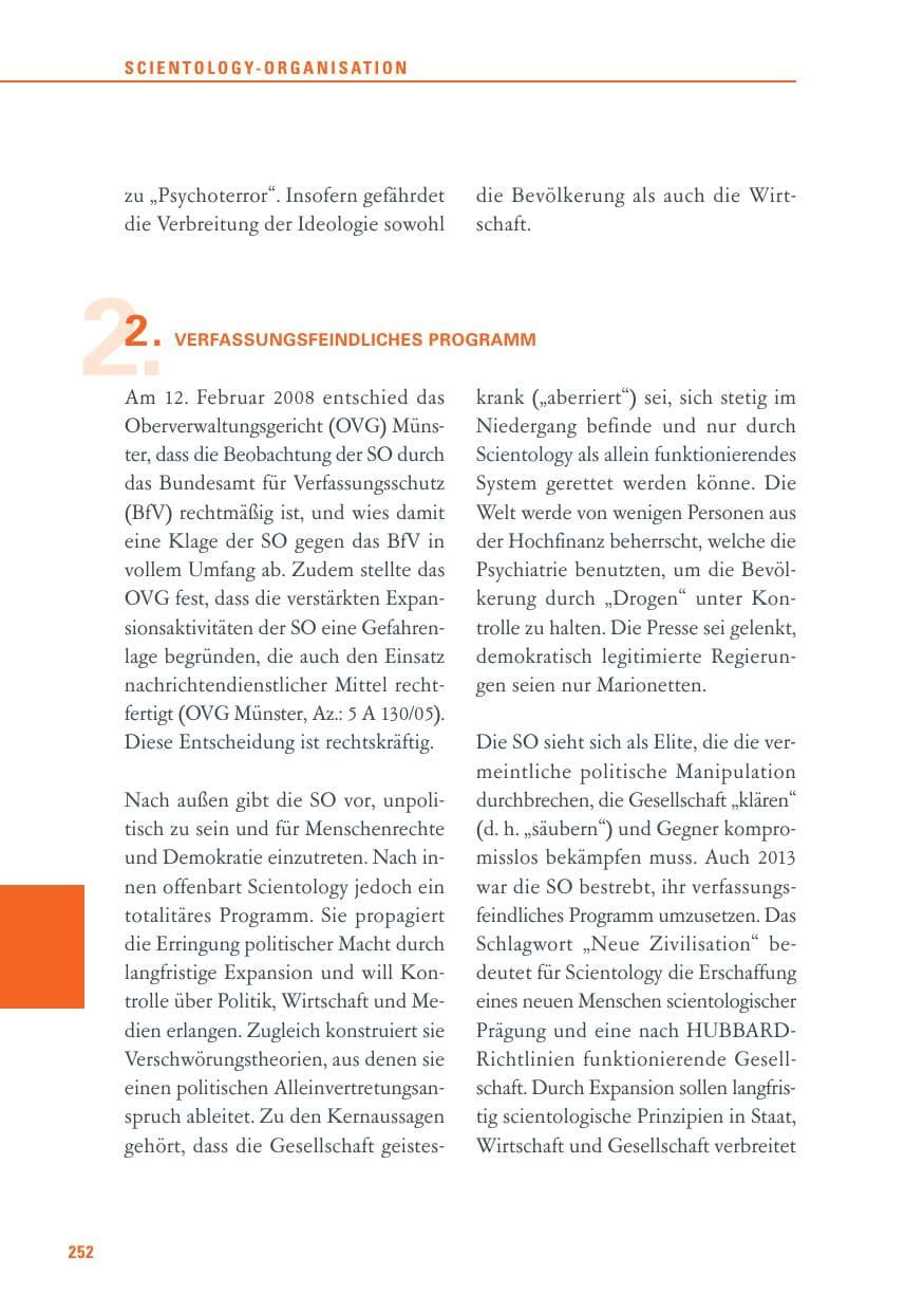 Seite 252 des Verfassungsschutzbericht 2013 Baden-Württemberg
