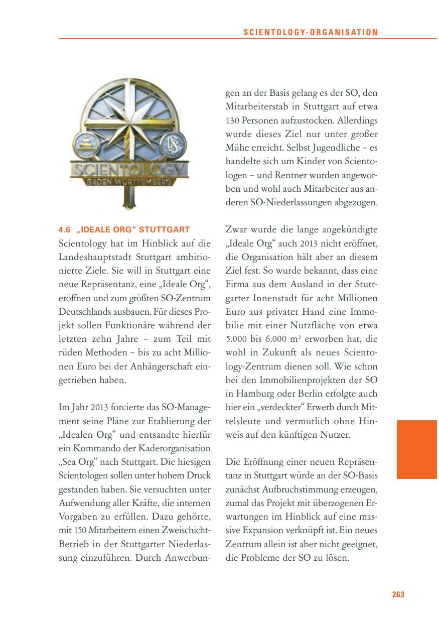 Seite 263 des Verfassungsschutzbericht 2013 Baden-Württemberg