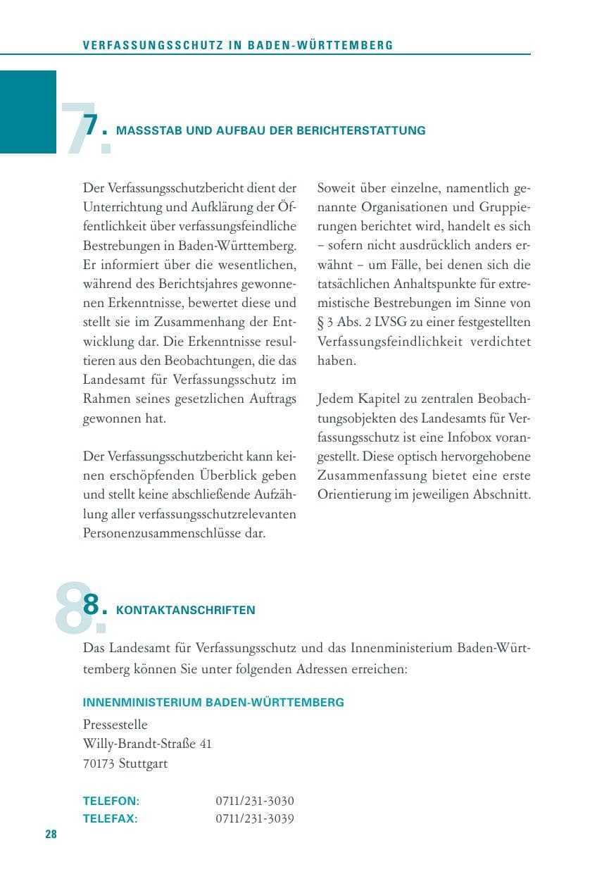 Seite 28 des Verfassungsschutzbericht 2013 Baden-Württemberg