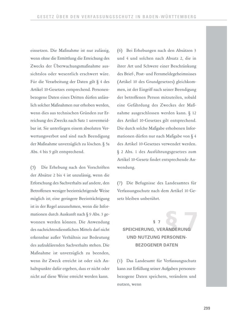 Seite 299 des Verfassungsschutzbericht 2013 Baden-Württemberg