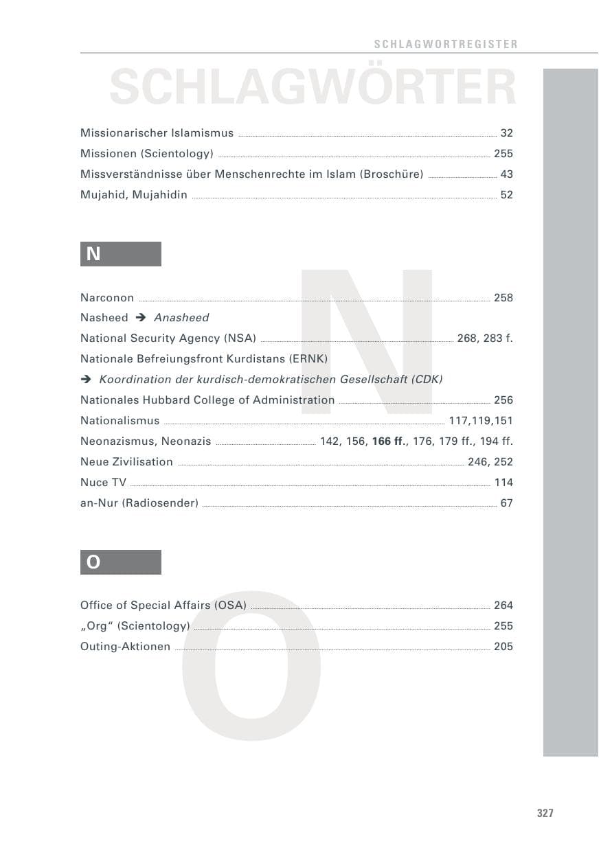 Seite 327 des Verfassungsschutzbericht 2013 Baden-Württemberg