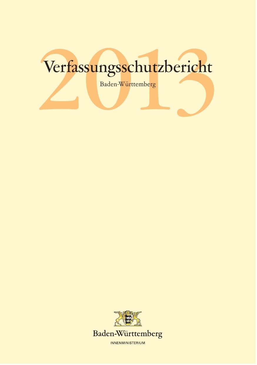 Seite 5 des Verfassungsschutzbericht 2013 Baden-Württemberg
