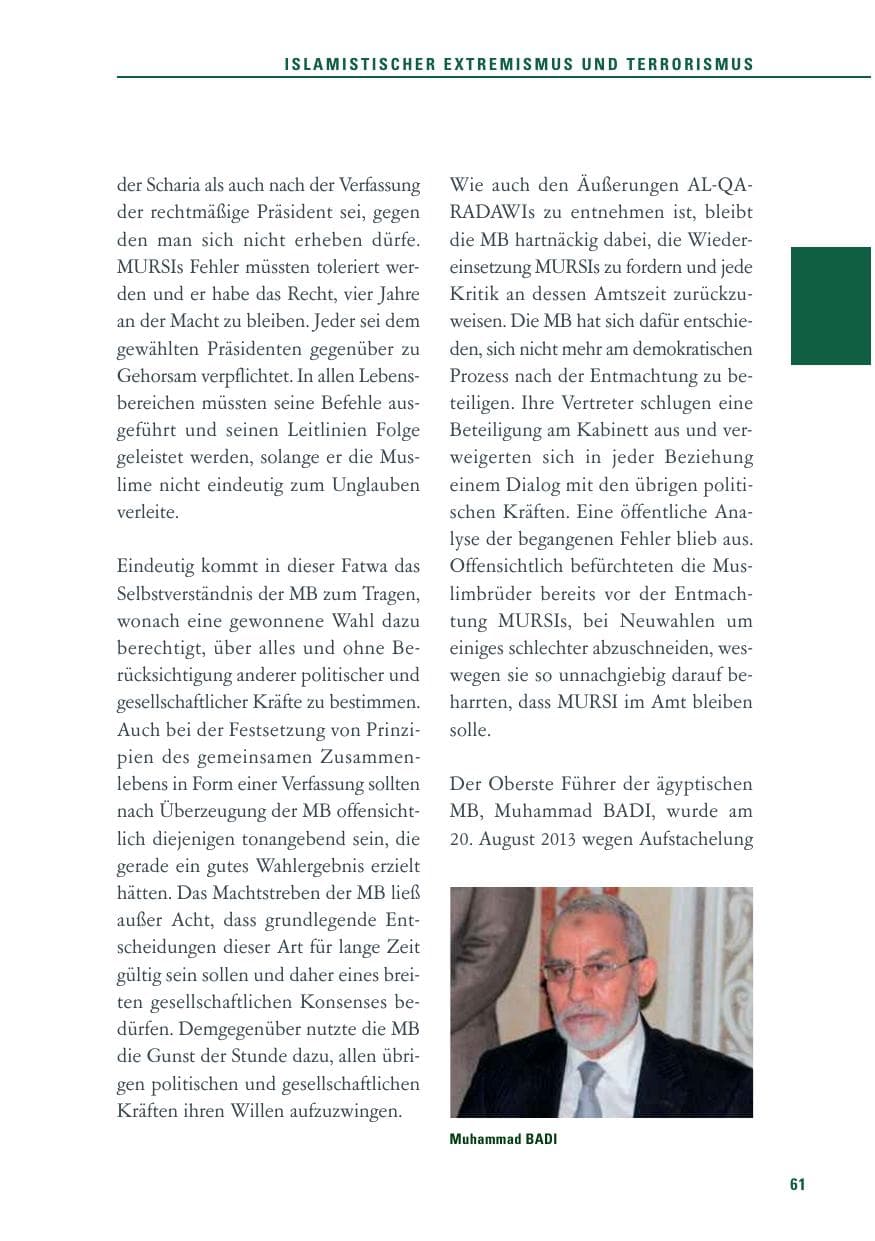 Seite 61 des Verfassungsschutzbericht 2013 Baden-Württemberg