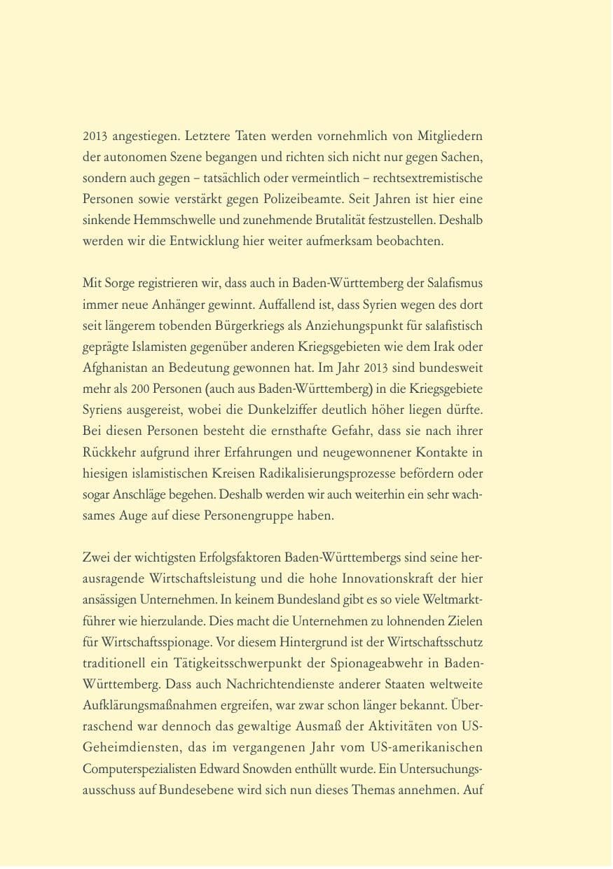 Seite 8 des Verfassungsschutzbericht 2013 Baden-Württemberg
