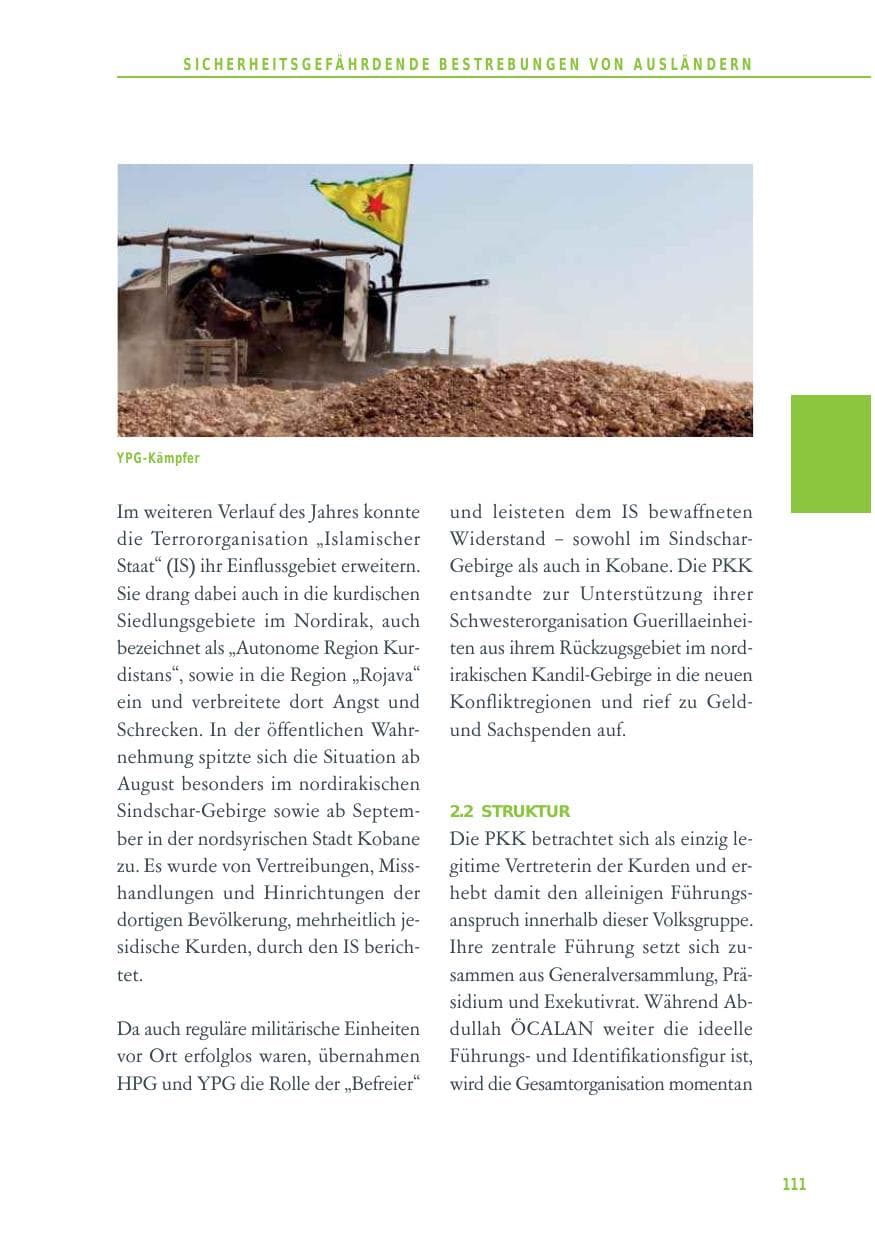 Seite 111 des Verfassungsschutzbericht 2014 Baden-Württemberg