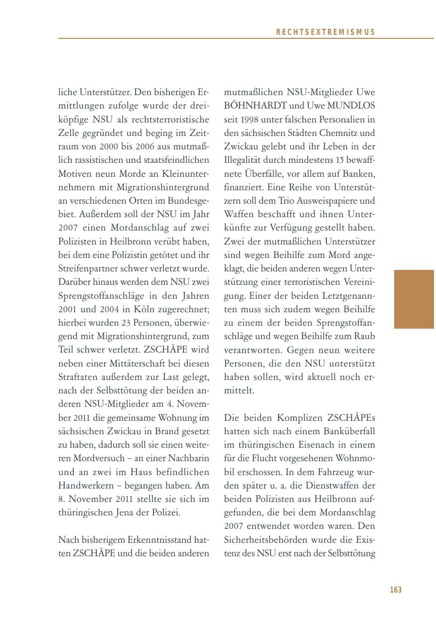 Seite 163 des Verfassungsschutzbericht 2014 Baden-Württemberg