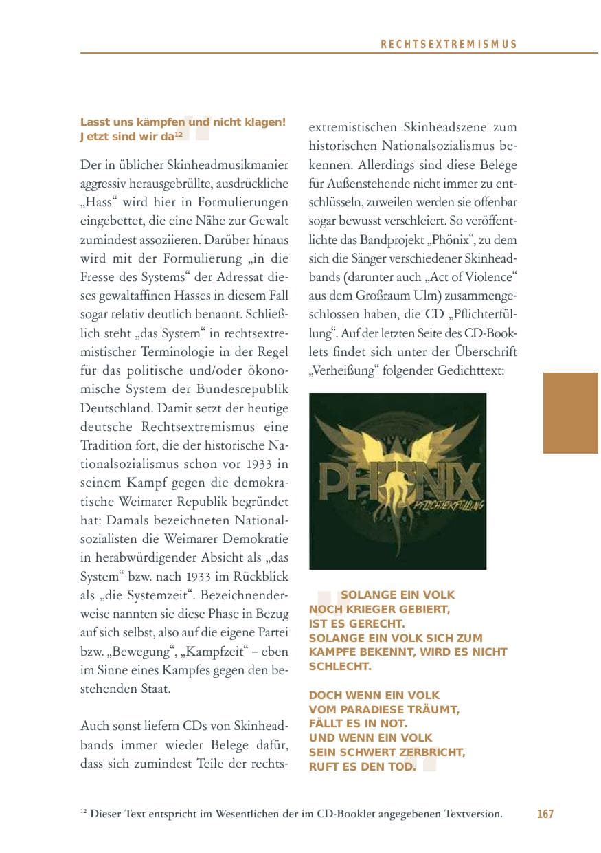 Seite 167 des Verfassungsschutzbericht 2014 Baden-Württemberg