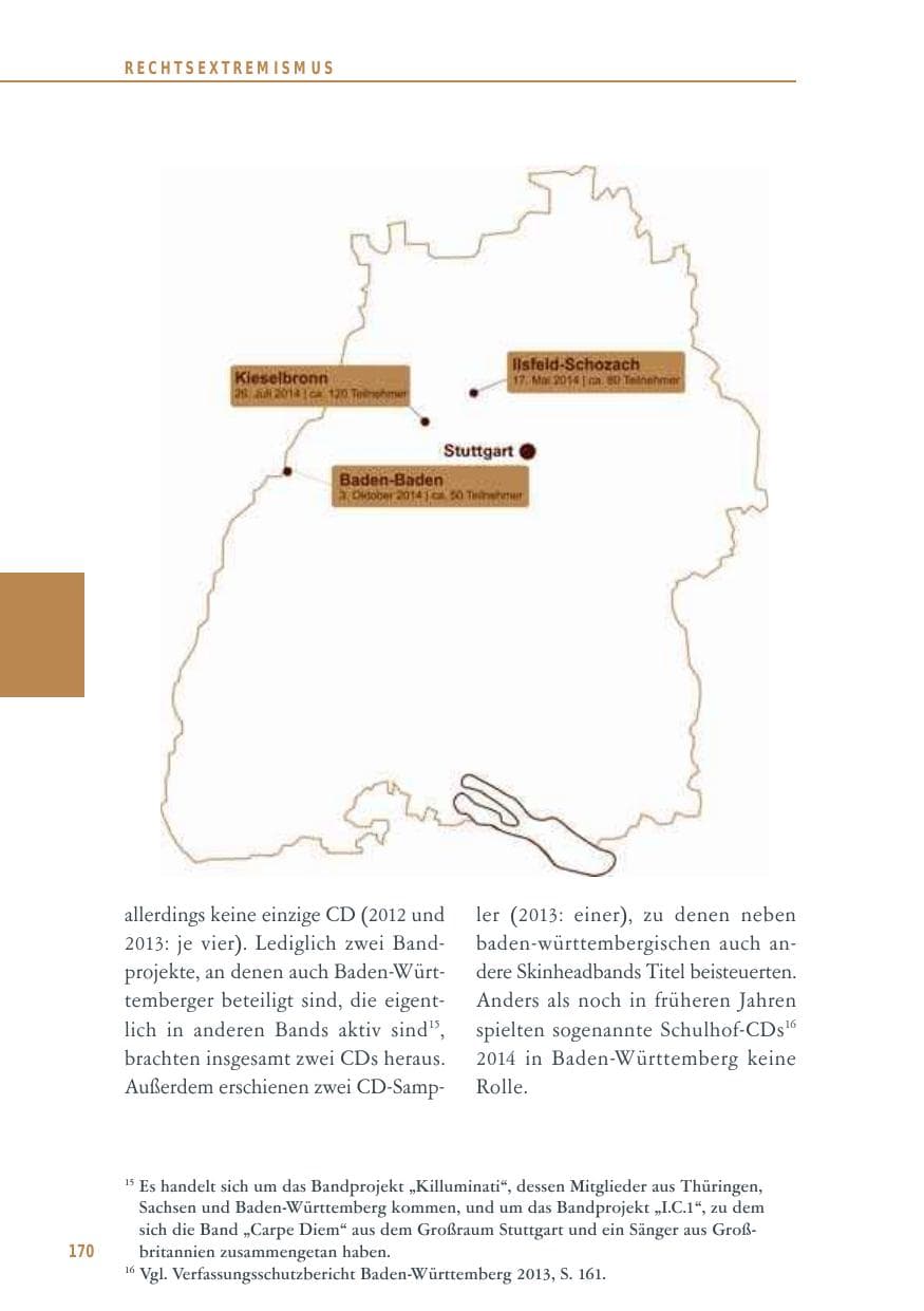 Seite 170 des Verfassungsschutzbericht 2014 Baden-Württemberg