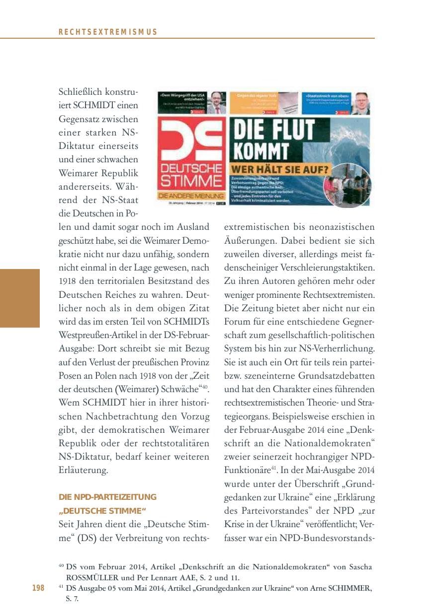 Seite 198 des Verfassungsschutzbericht 2014 Baden-Württemberg