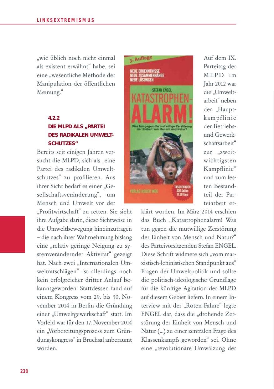 Seite 238 des Verfassungsschutzbericht 2014 Baden-Württemberg