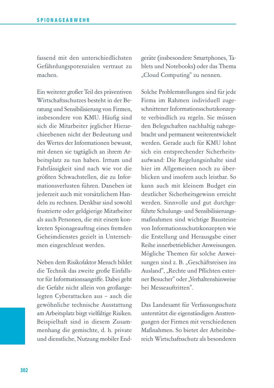 Seite 302 des Verfassungsschutzbericht 2014 Baden-Württemberg