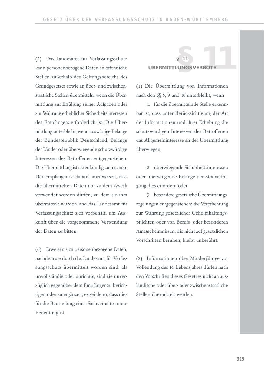 Seite 325 des Verfassungsschutzbericht 2014 Baden-Württemberg