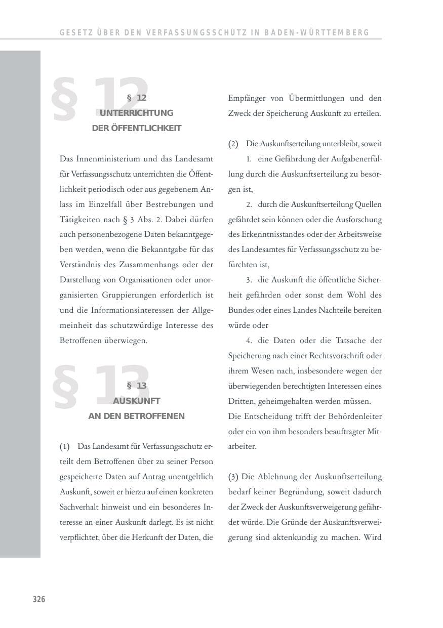 Seite 326 des Verfassungsschutzbericht 2014 Baden-Württemberg