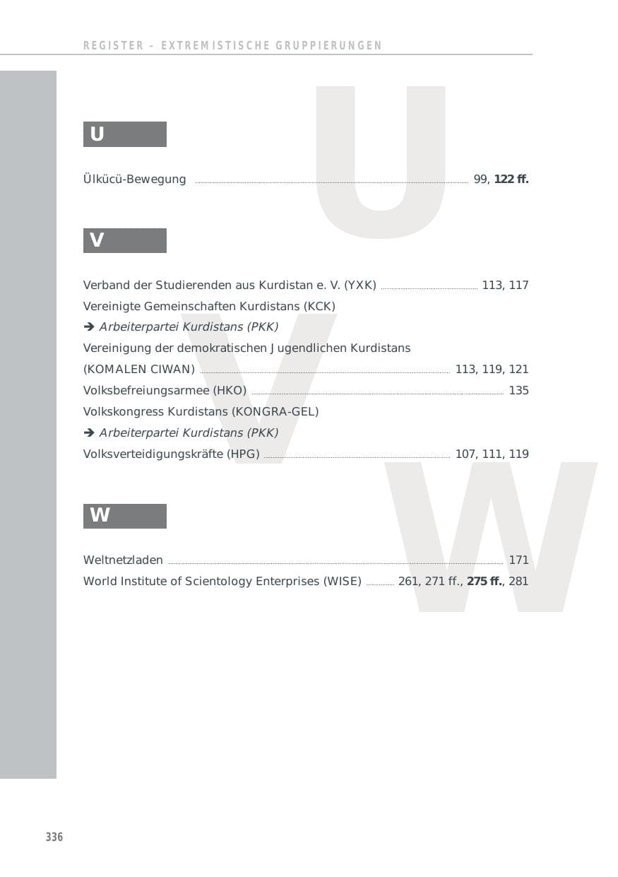 Seite 336 des Verfassungsschutzbericht 2014 Baden-Württemberg