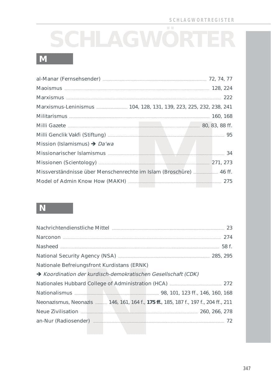 Seite 347 des Verfassungsschutzbericht 2014 Baden-Württemberg