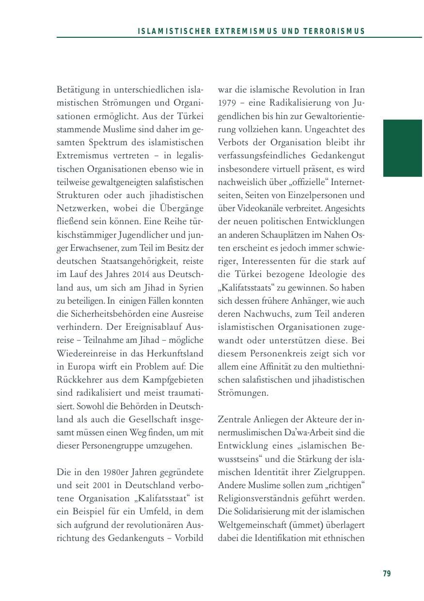 Seite 79 des Verfassungsschutzbericht 2014 Baden-Württemberg
