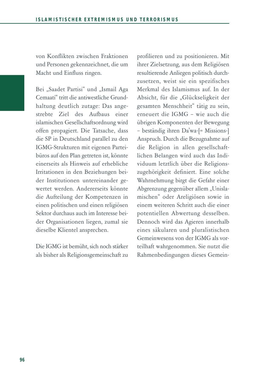 Seite 96 des Verfassungsschutzbericht 2014 Baden-Württemberg