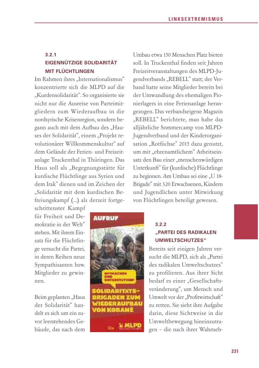 Seite 231 des Verfassungsschutzbericht 2015 Baden-Württemberg