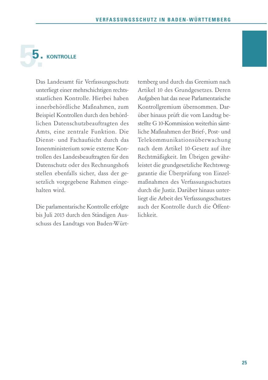 Seite 25 des Verfassungsschutzbericht 2015 Baden-Württemberg